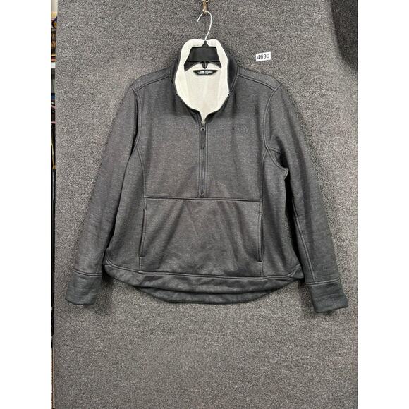 The North Face Sweater Womens Extra Large Gray Sherpa Raschel Fleece Quarter Zip - Picture 1 of 10